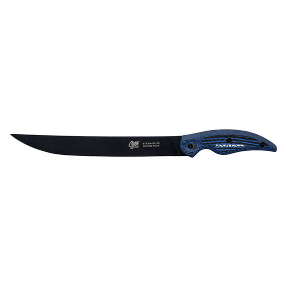 10" Titanium Non-Stick Professional Wide Fillet Knife with Sheath image number 1