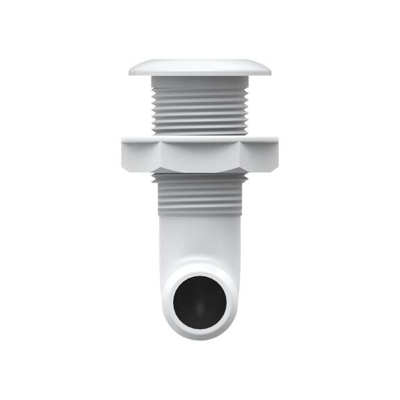 SEAFLO 1-1/4 in Angled Thru Hull Fitting with Check Valve White image number 2