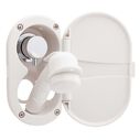 Aidack Transom Shower Hot/Cold Mixer, Warm White Cup & Lid, Small Warm White Sprayer, 10' White Rubber Hose, Chrome Aidack Handle image number 2