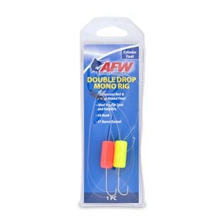 Double-Drop Rig, Clear Mono Line, 1 in / 2.5 cm, Fluorescent Red & Yellow Round Float, #6 Hook, #7 Barrel Swivel, 1 pc