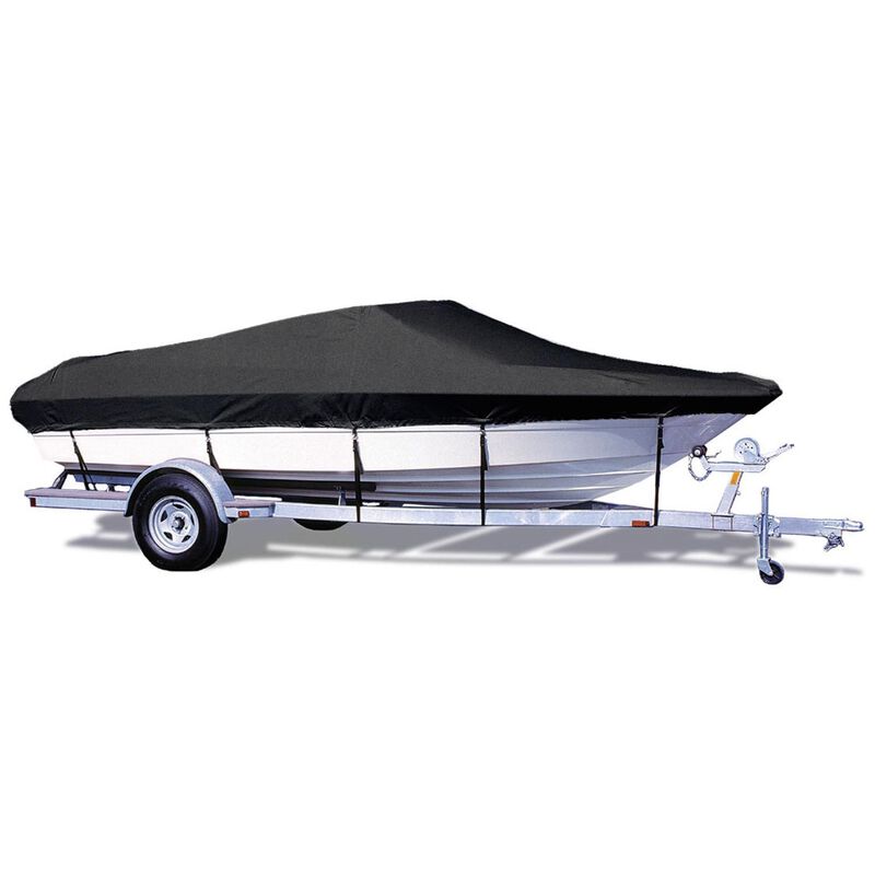 V-Hull Runabout Boat Cover, 20'5"-21'4" Boat Length, 102" Beam, Black image number null