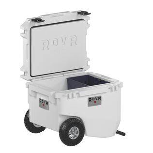 RollR 60 Quart Wheeled Hard Cooler with Tow Handle, Powder