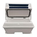 Wise DLX156-1904 DLX Pontoon Series 70 Quart Swingback Cooler Seat - White / Mariner Blue image number 3