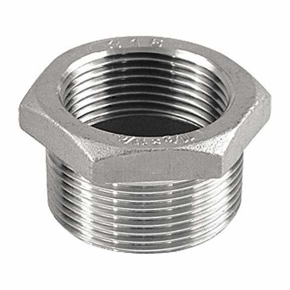 3/4" X 1/2"    MNPT x FNPT     316 Stainless Steel  Reducing Bushing image number 0