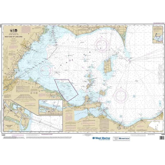 Maptech&reg; Recreational Waterproof Chart - West End of Lake Erie image number 0