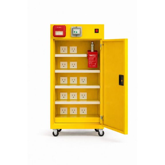 Medium Vault with Hafex&nbsp;Commercial Lithium-ion Battery Charging and Fire-Containment Cabinet image number 0