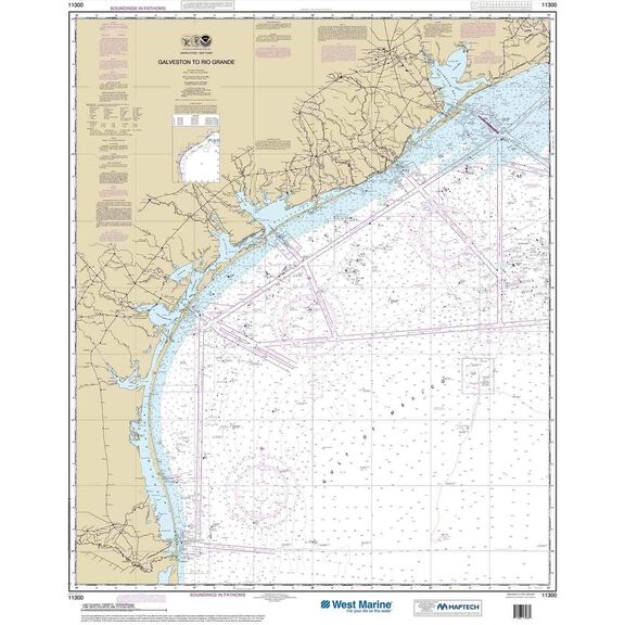 Maptech&reg; Recreational Waterproof Chart-Galveston to Rio Grande, 11300 image number 0