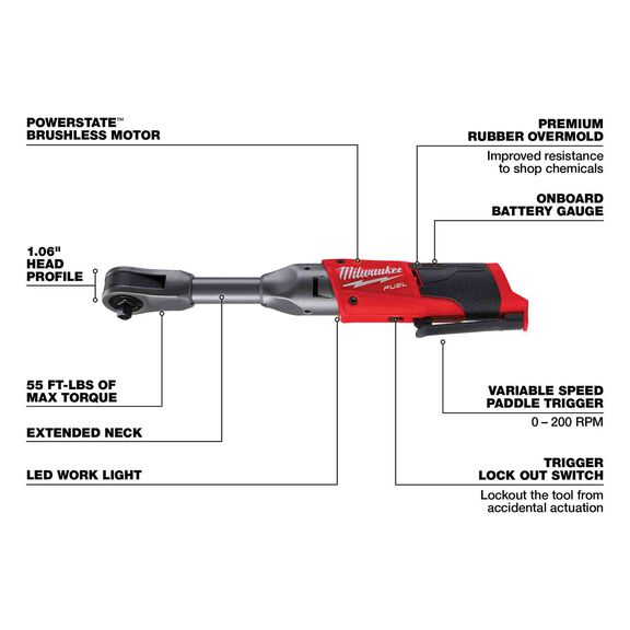 M12 FUEL&trade; 3/8" Extended Reach Ratchet image number 1