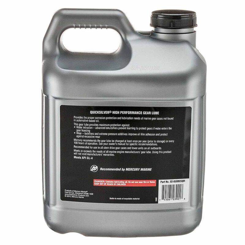 QUICKSILVER Quicksilver High Performance 90W Gear Lube, 2.5 Gallons