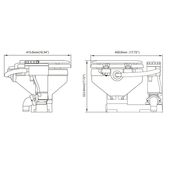 SEAFLO 24V Electric Twist Flush Marine Toilet image number 2