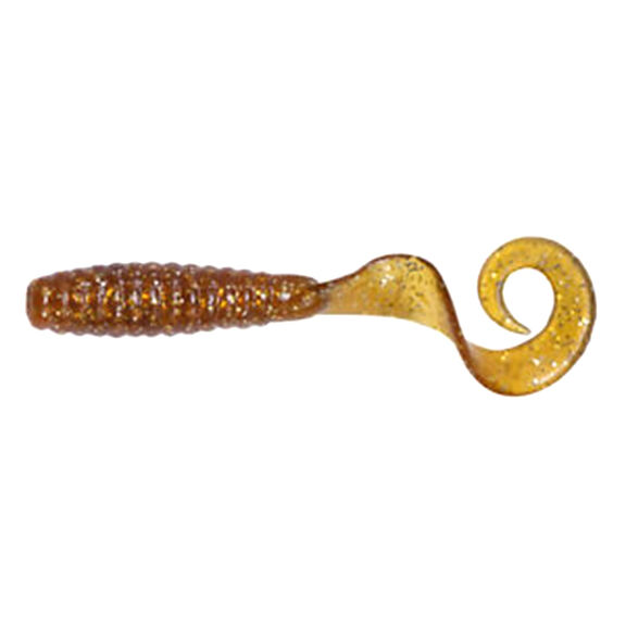 Curltail Grub, Rootbeer/Silver Flake, 4" image number 0