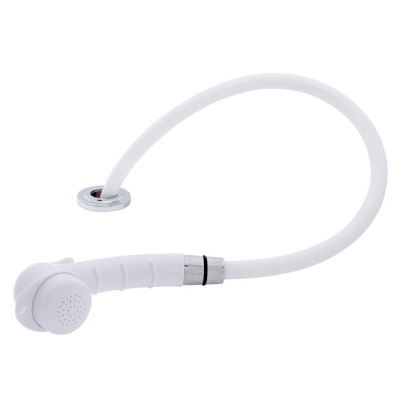 Deck-Mount Sprayer Small Arctic White Sprayer, 10' White Rubber Hose, Low Profile Holder image number 1