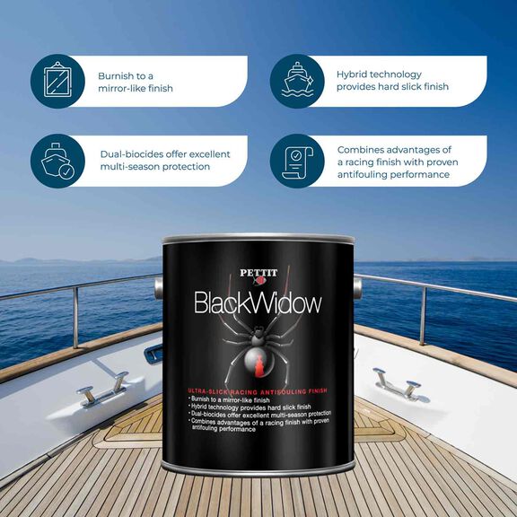 Black Widow Bottom Paint, Black, Gallon image number 5