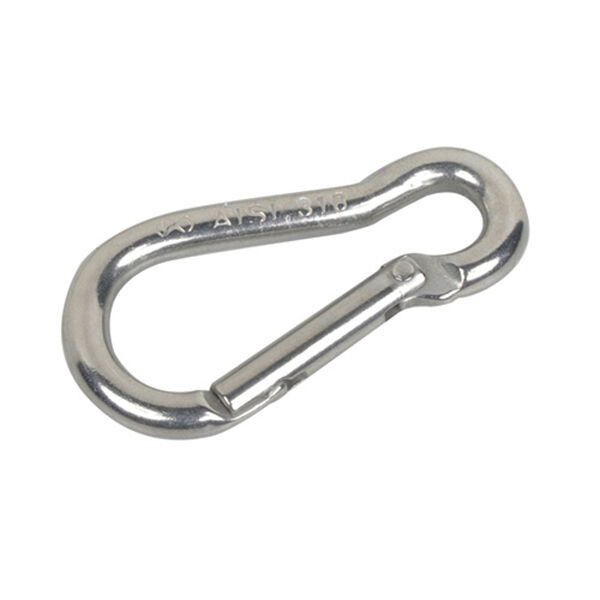 Scuba Choice Boat Marine Clip Stainless Steel Safety Spring Hook Carabiner with Rope Holder 