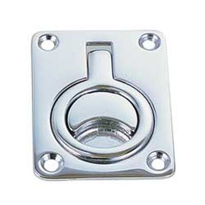 Square Flush Ring Pull - Chromed Bronze 2 5/8" x 2"