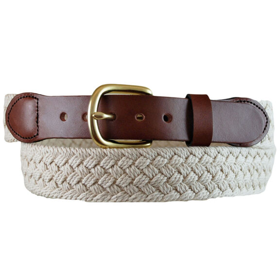 Men's Macram&eacute; Leather Tab Belt image number 0