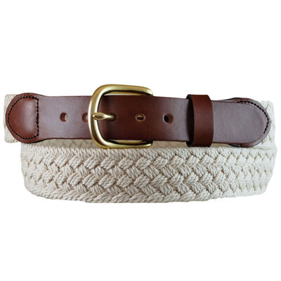 Men's Macramé Leather Tab Belt
