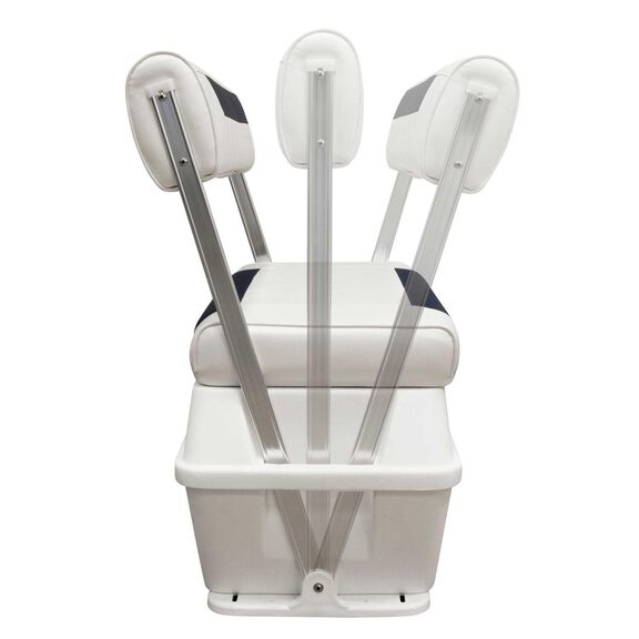 Wise DLX156-1904 DLX Pontoon Series 70 Quart Swingback Cooler Seat - White / Mariner Blue image number 5