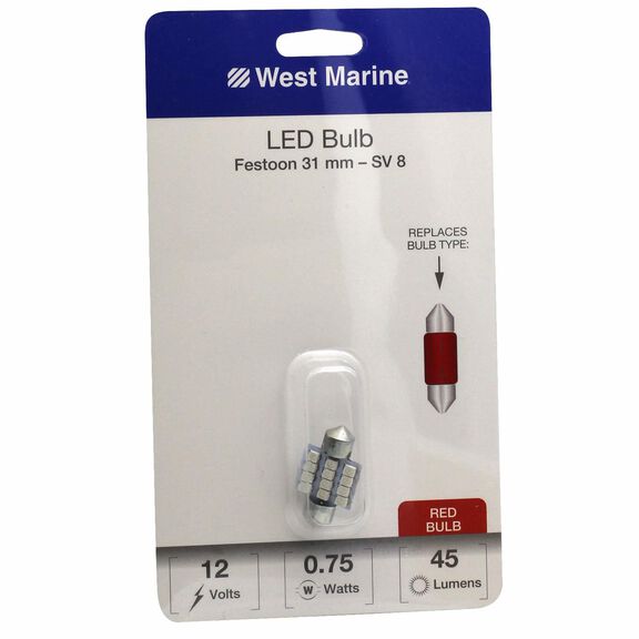 Festoon 31mm LED Bulb, Red image number 0