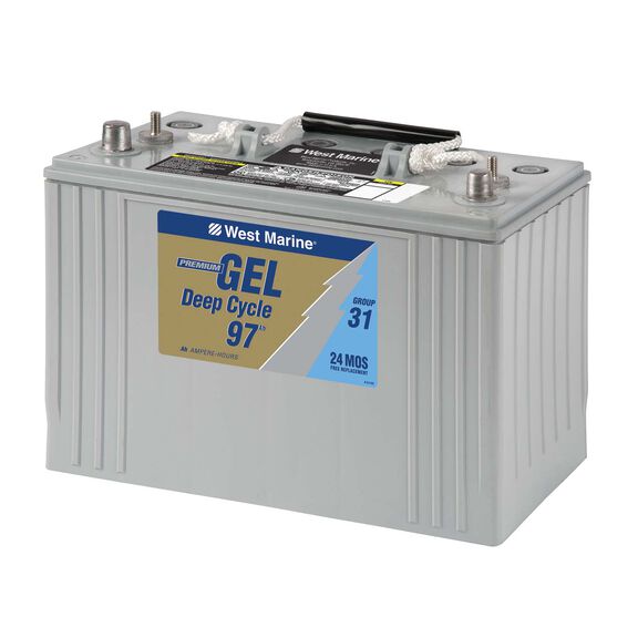Group 31 Deep Cycle Marine Gel Battery, 97 Amp Hours, 550 Cold Cranking Amps, 780 Marine Cranking Amps, 180 Reserve Minutes image number 0