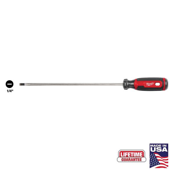 1/4" Cabinet 10" Cushion Grip Screwdriver (USA) image number 0