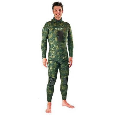 Instinct Two-Piece Wetsuit, Green Camouflage, 3.5mm