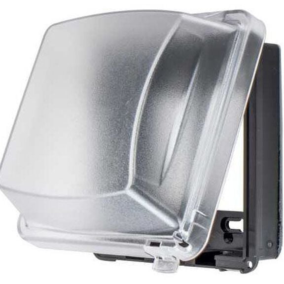 Weatherproof Cover, 2-Gang, Multi Opening, Horizontal or Vertical, Gray image number 0