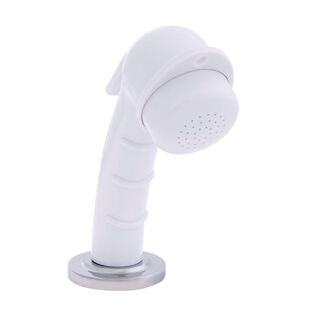 Deck-Mount Sprayer Small Arctic White Sprayer, 6' White Rubber Hose, Ultra-Low Profile Holder