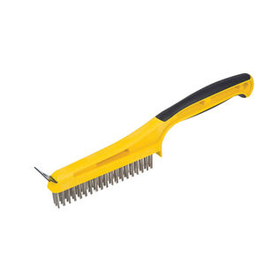 Wire Brush Stainless Steel 3'' x 19'' with Scraper / Overmold Handle