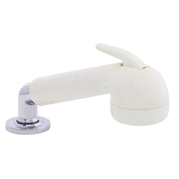 Deck-Mount Sprayer Large Warm White Sprayer No Hook, w/Elbow, 10' White Rubber Hose, Low Profile Holder image number 0