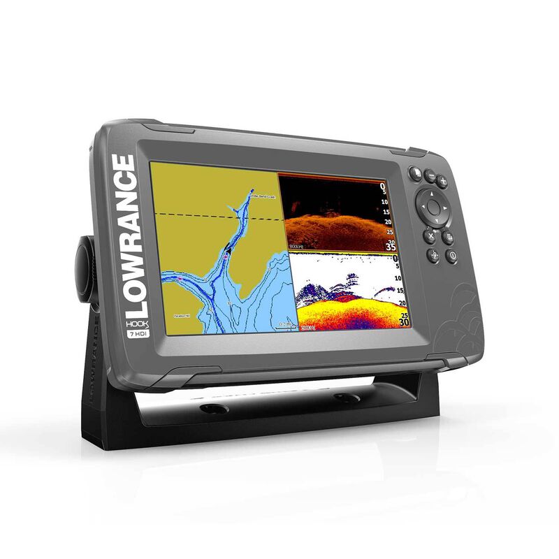 LOWRANCE HOOK² 7 Fishfinder/Chartplotter Combo with SplitShot Transducer  and US Inland Charts
