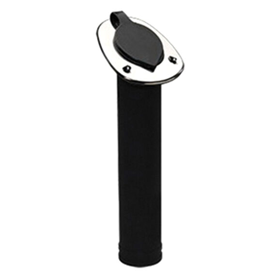 30&deg; Stainless Steel/Nylon Flush Mount Rod Holder with Black Cap image number 0