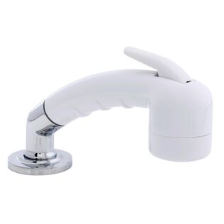 Deck-Mount Sprayer Small Arctic White Sprayer No Hook w/Elbow, 6' White Rubber Hose, Ultra-Low Profile Holder
