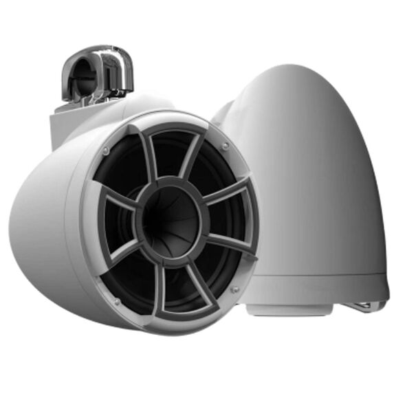 Wet Sounds REV 10 White Special Edition Revolution Series 10" Matte White Tower Speakers with Stainless Steel Fixed Clamps (Pair) image number 0