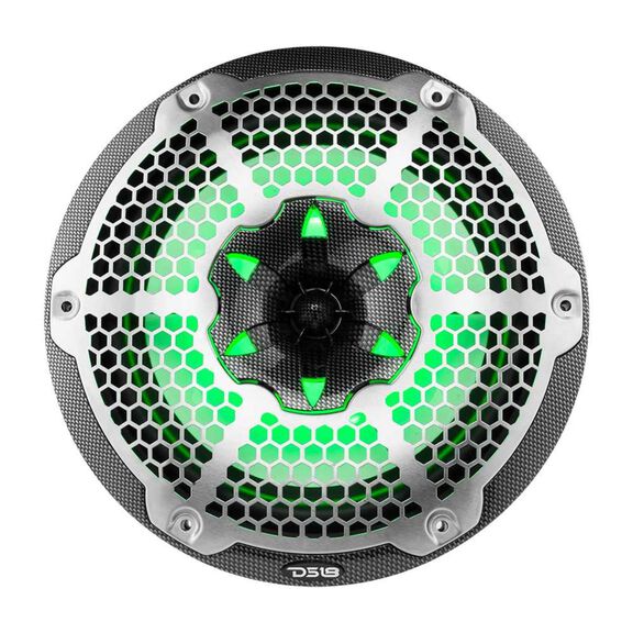 HYDRO 10" 2-Way Marine Speakers with Bullet Tweeter and Integrated RGB LED Lights, Carbon Fiber image number 2