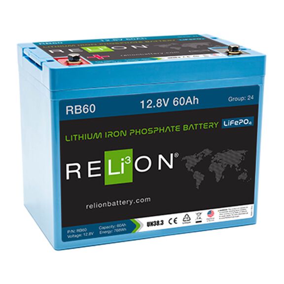Group 24 RB60 Lithium Iron Phosphate Deep Cycle Battery, 12V, 60Ah image number 0