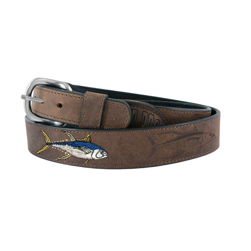 Men's Yellow Fin Tuna Leather Belt image number 0