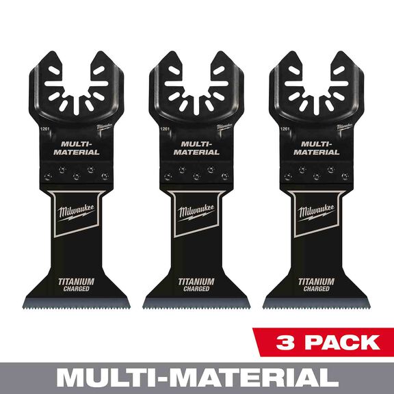 MILWAUKEE&reg; OPEN-LOK&trade; 1-3/4" TITANIUM CHARGED&trade; Bi-Metal Multi-Material Multi-Tool Blades, 3 Pack image number 0