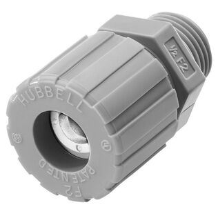 Hubbell Cord Connector, STR ML, .25-.38", 1/2", Nylon, Gray