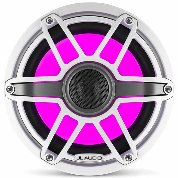 M6-880X-S-GwGw-i 8.8" Marine Coaxial Speakers, White Sport Grilles with RGB LED Lighting image number 2