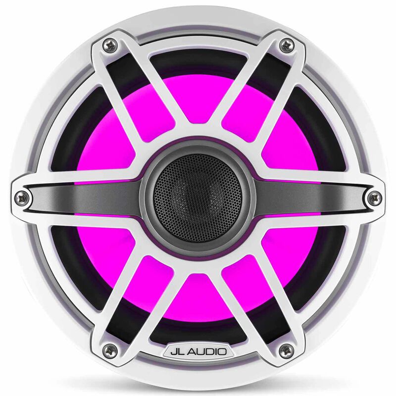 M6-880X-S-GwGw-i 8.8" Marine Coaxial Speakers, White Sport Grilles with RGB LED Lighting image number 2