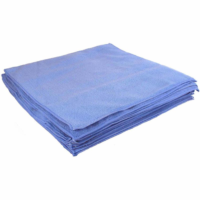 16" x 16" Microfiber Cleaning Cloths, Blue, 20-Pack image number null