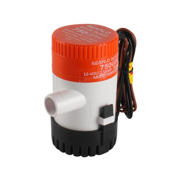 SEAFLO 01 Series 750 GPH Bilge Pump, 12V, 3/4" Outlet, Marine Submersible Pump with Anti-Airlock Protection image number 0