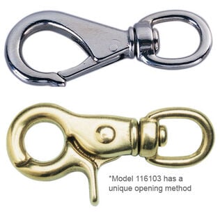 Swivel-Eye Snap, Bronze, 5/8" Eye ID, 3-1/4" Length, 5/16" Opening