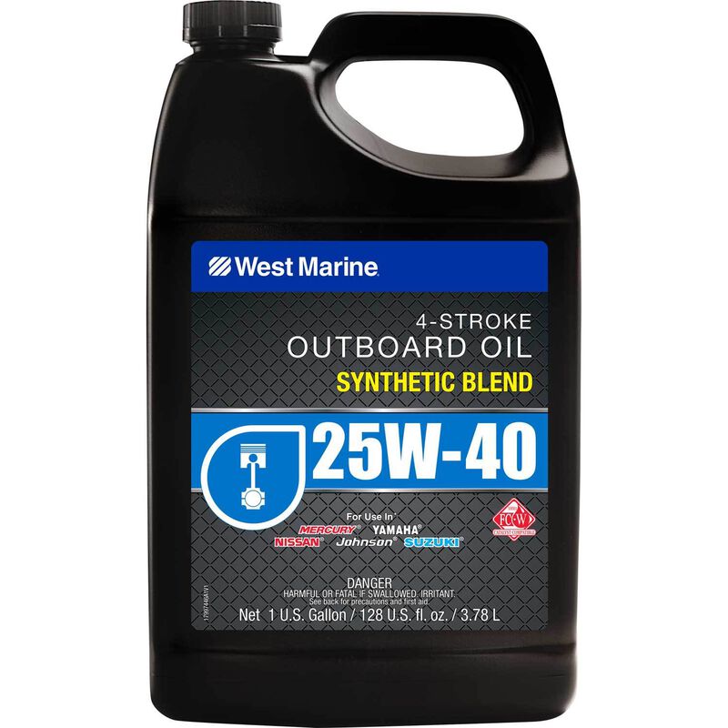25W-40 4 Stroke Synthetic Blend Marine Engine Oil, 1 Gallon image number 0