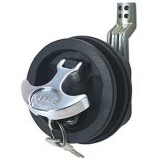 Surface Mount Lock & Latch for Smooth and Carpeted Surfaces with Straight Cam Bar, Black