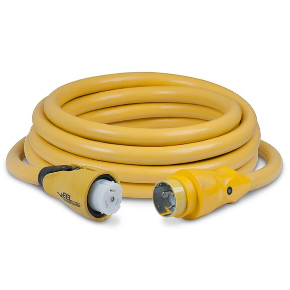 Marinco 25 Foot EEL Shore Power Cord Set, 50 Amp, 125V, Yellow image number 0