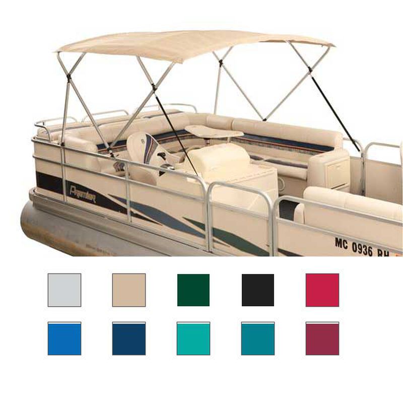 Traditional Style, Square Tube, 4-Bow Pontoon Bimini Tops , 96"L, 88-96"W, 48"H, Fabric Only image number 0