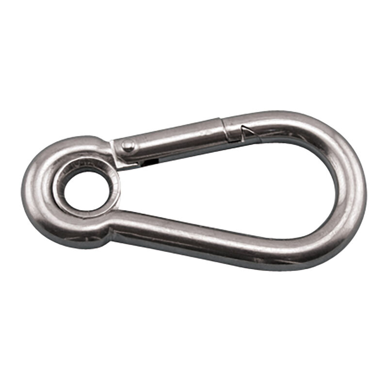 3.25" Stainless Steel Spring Clip with 0.4"-dia. Eye, 280lb. MWL image number 0