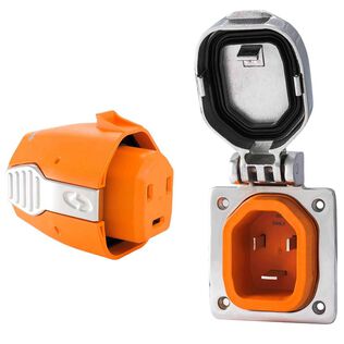 Combo Inlet & Connector, 30A 125V, Stainless Steel